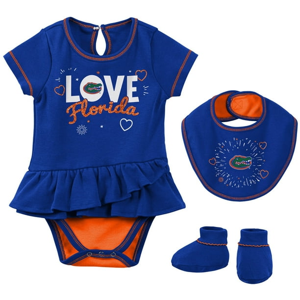 Florida Gators NCAA Newborn Infant Baby Cheerleader Bodysuit Dress 